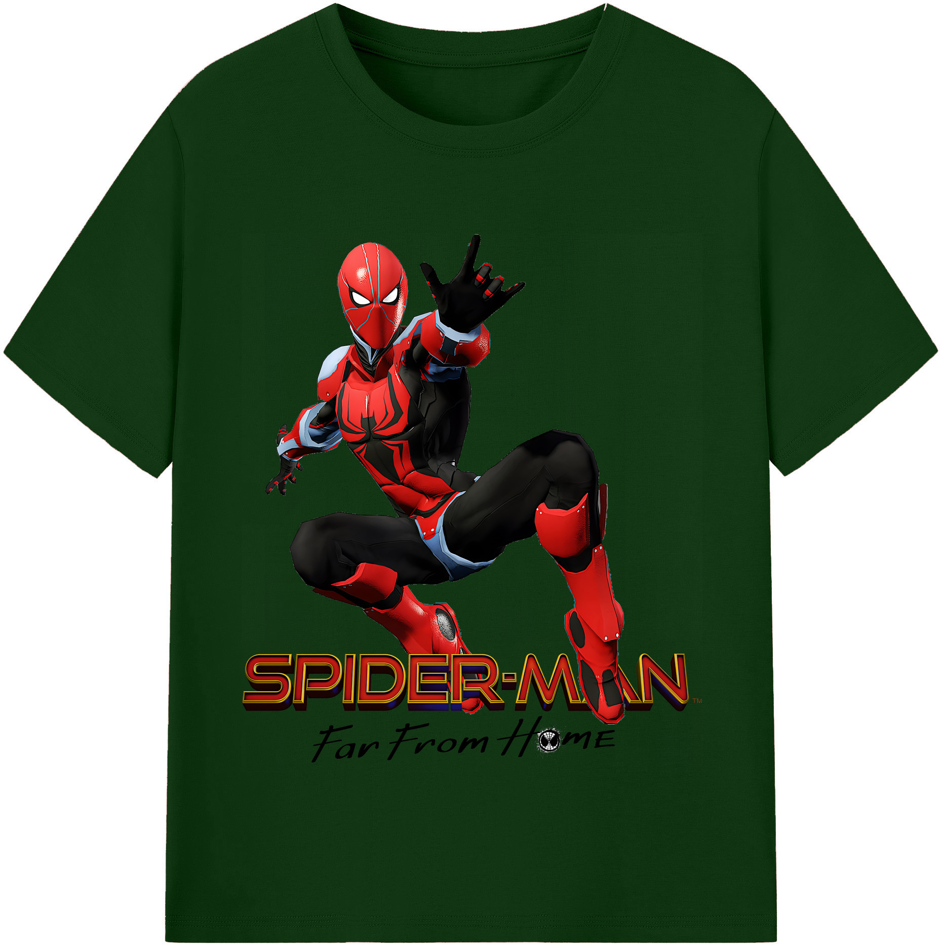 （画像用） Spider Man スパイダーマン 綿100％半袖Tシャツ（フロントプリント）